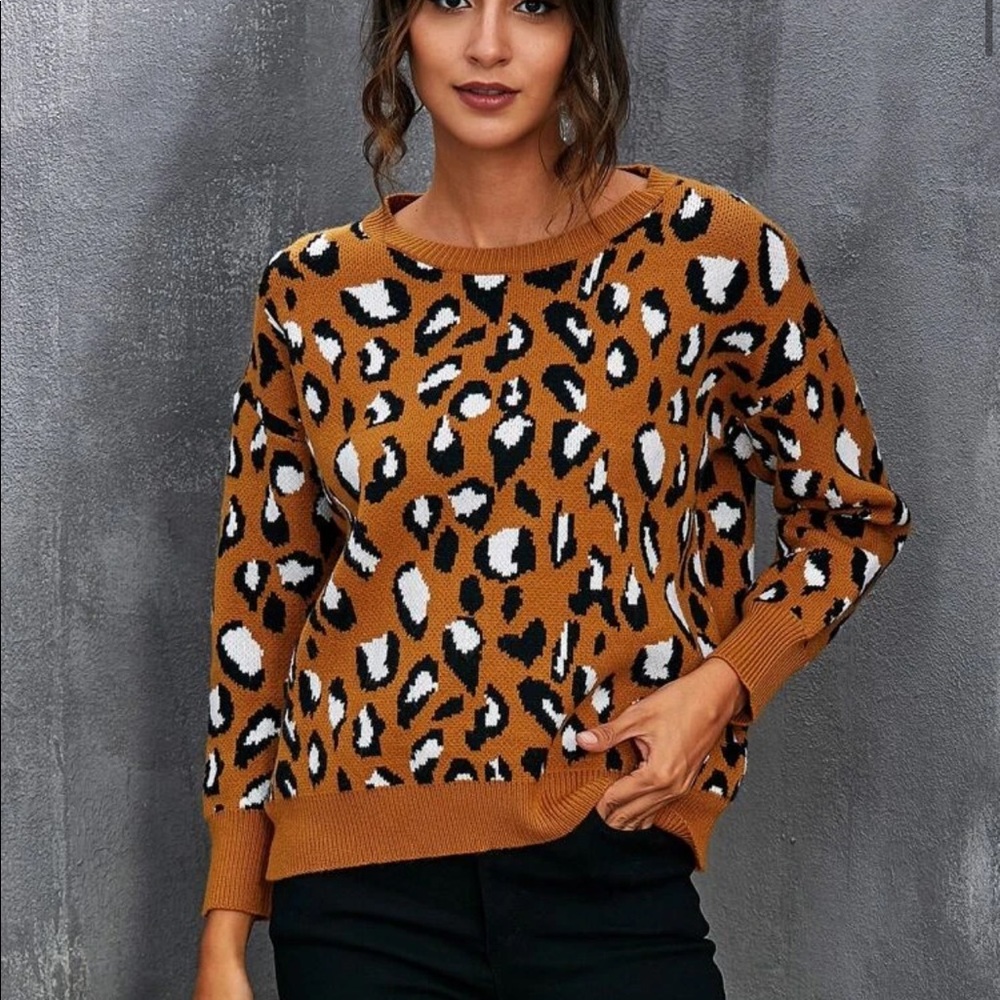 SHEIN leopard sweater